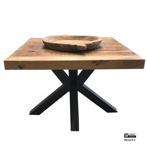 Salontafel Mango 60 4cm Solid Top & Spiderleg