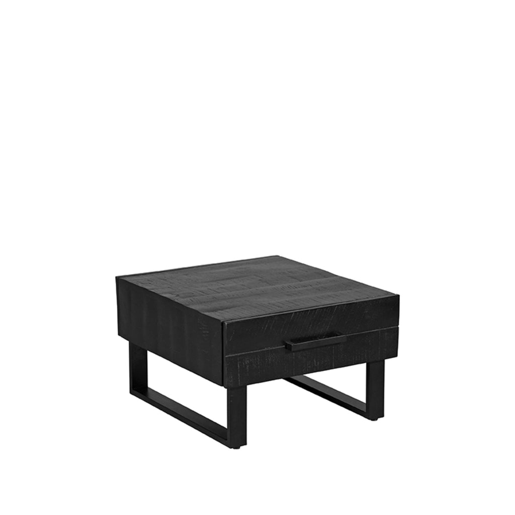 Salontafel Santos - Zwart - Mangohout - 64x70 cm