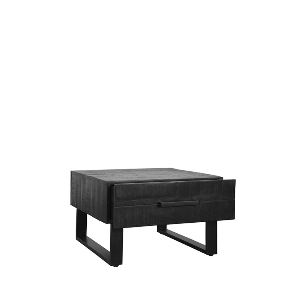Salontafel Santos - Zwart - Mangohout - 64x70 cm