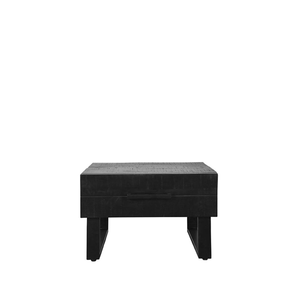 Salontafel Santos - Zwart - Mangohout - 64x70 cm