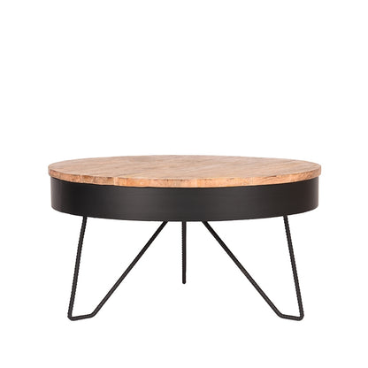 Salontafel Saran - Zwart - Metaal - Rond - 80 cm