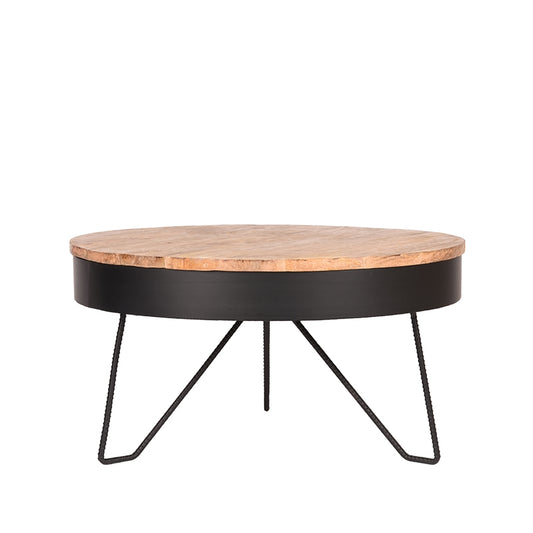 Salontafel Saran - Zwart - Metaal - Rond - 80 cm