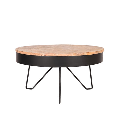Salontafel Saran - Zwart - Metaal - Rond - 80 cm