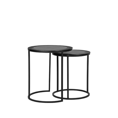 Salontafel Set Pair - Zwart - Metaal - 40 cm