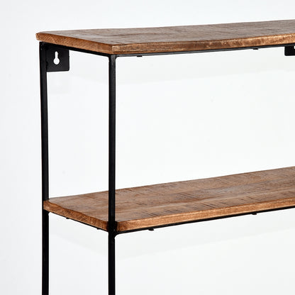 Wanddecoratie Vintage Wandplank - Rough - Mangohout - M